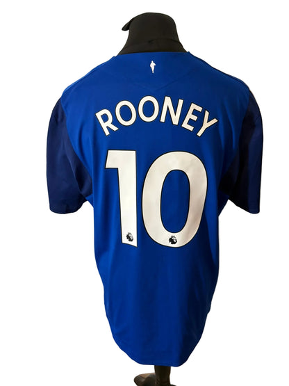 Everton 2017-18 home football shirt, blue, XXL, 2XL, Umbro, Wayne Rooney, back