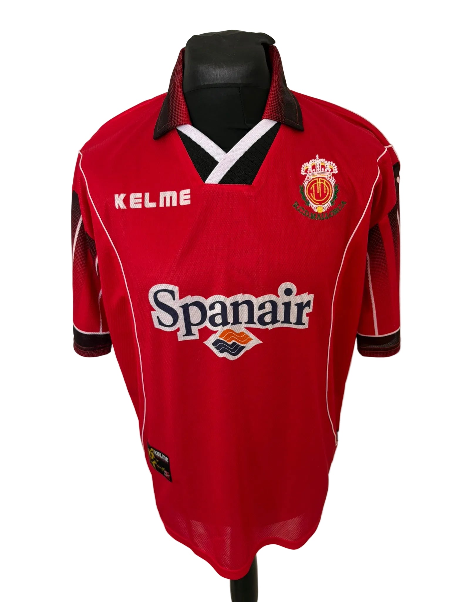 RCD Mallorca 1997-99 home football shirt, red, medium, Kelme, front