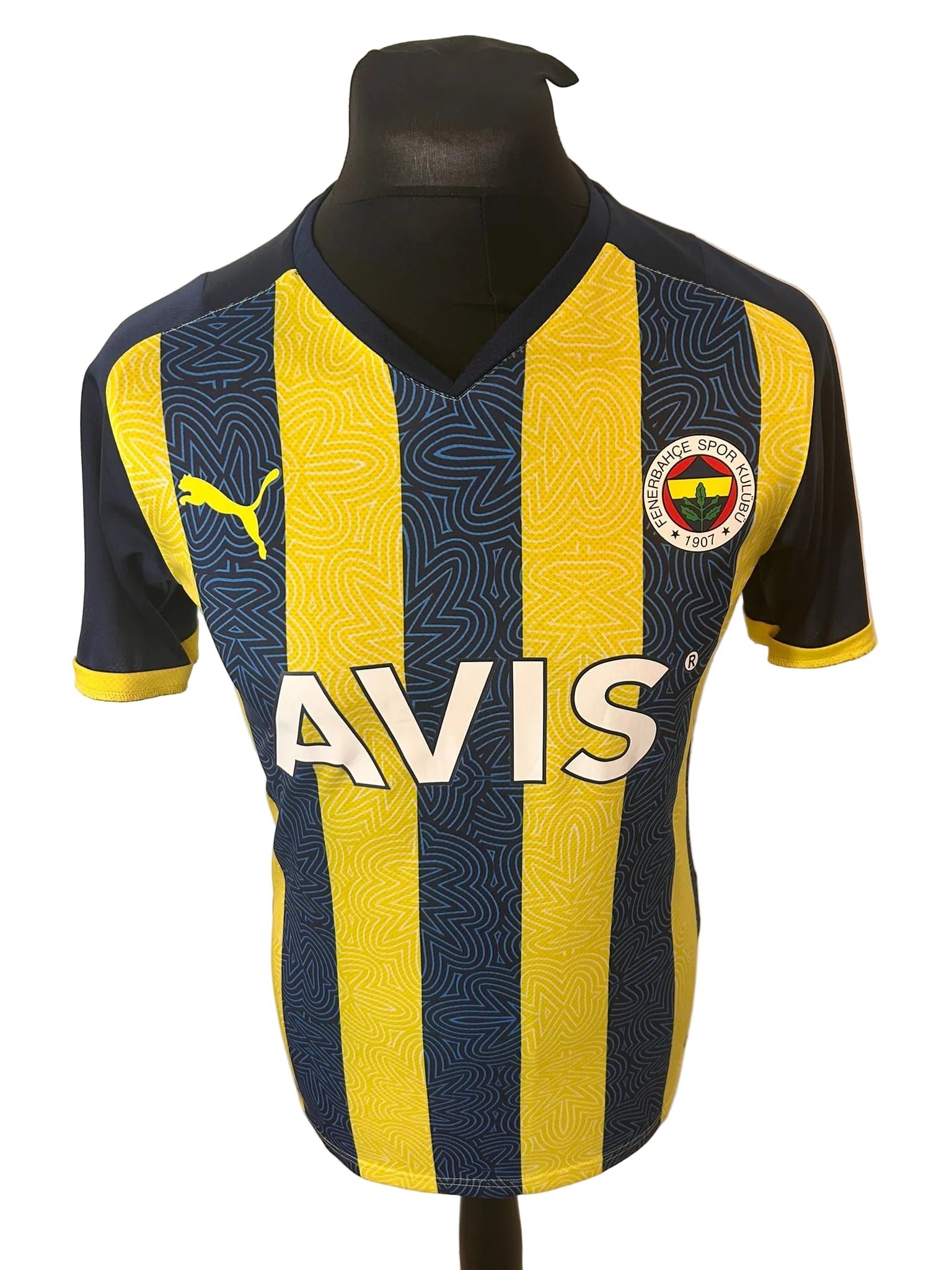 Fenerbahce 2021-22 home football shirt, navy and yellow, small, Puma, front