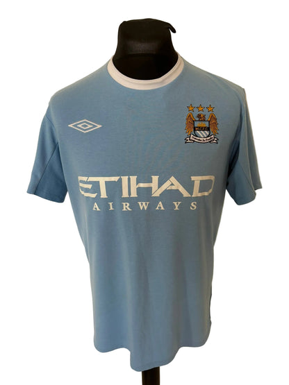 Manchester City 2009-10 home football shirt, blue, medium, Umbro, Carlos Tevez, front