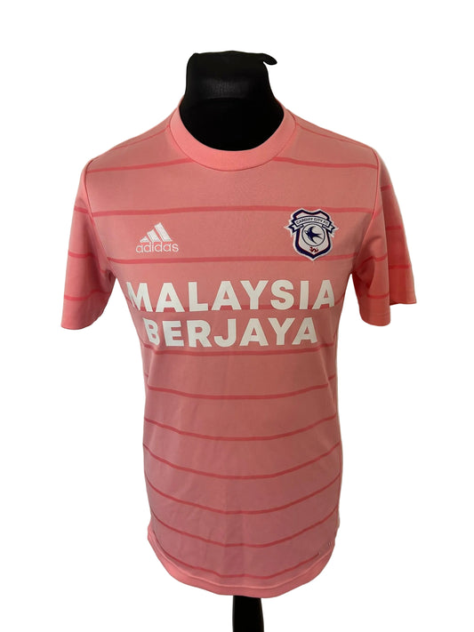 Cardiff City 2021-22 away football shirt, pink, small, Adidas, front