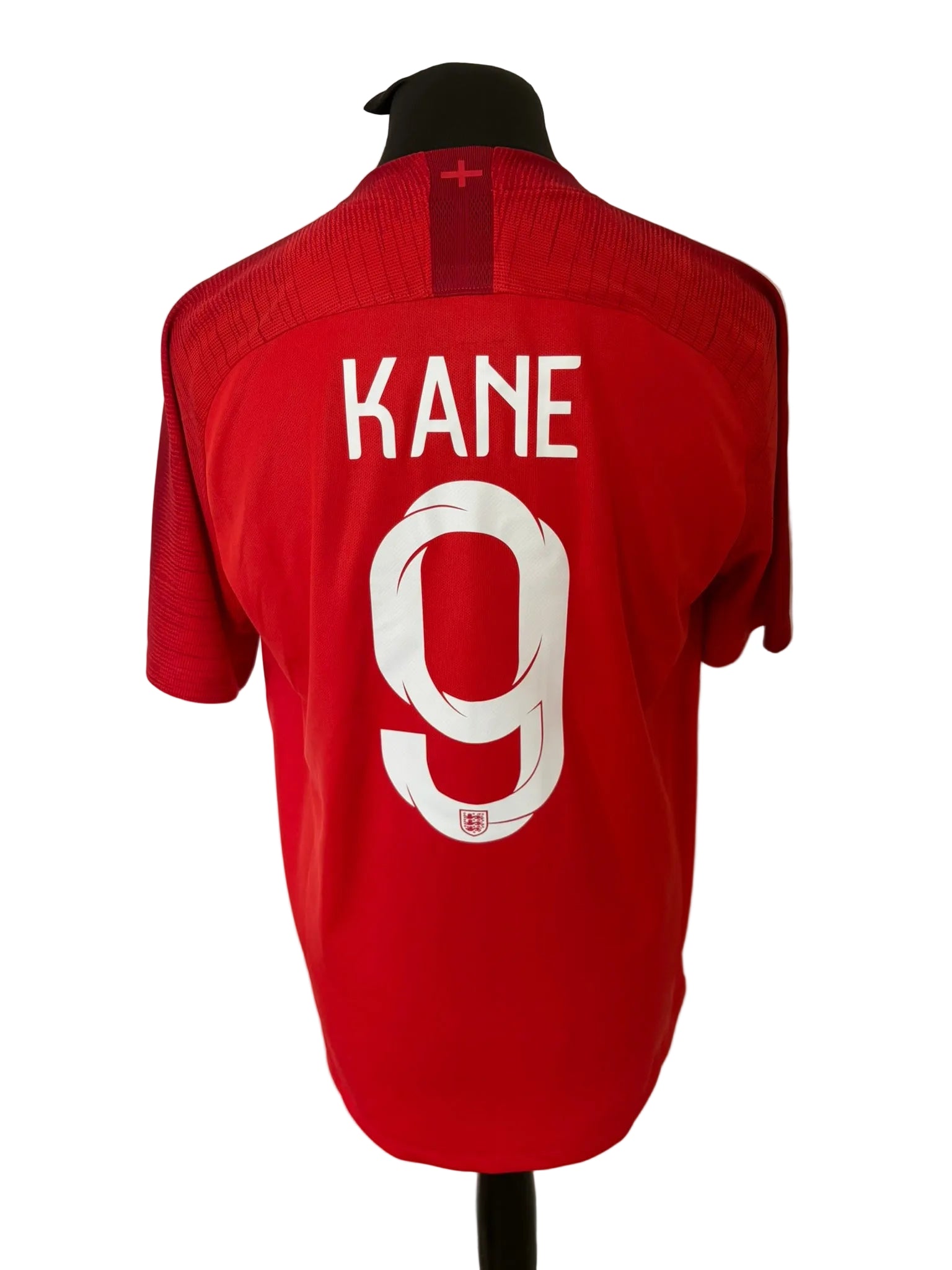 England 2018-19 away football shirt, red, Large, Nike, Harry Kane, back