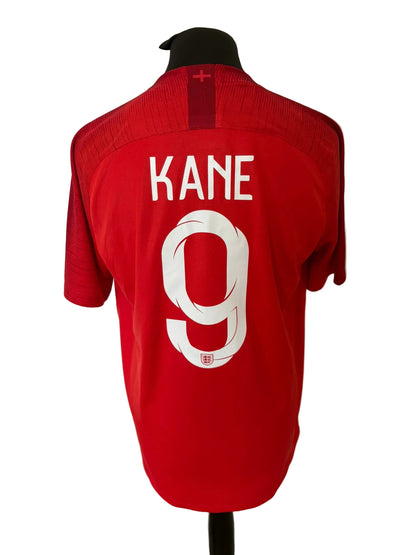 England 2018-19 away football shirt, red, Large, Nike, Harry Kane, back