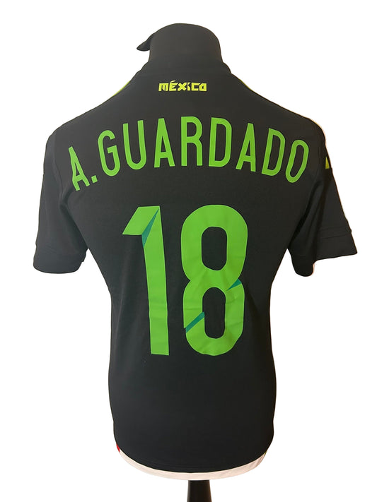 Mexico 2015 home football shirt, adidas, small, black, Andres Guardado, back