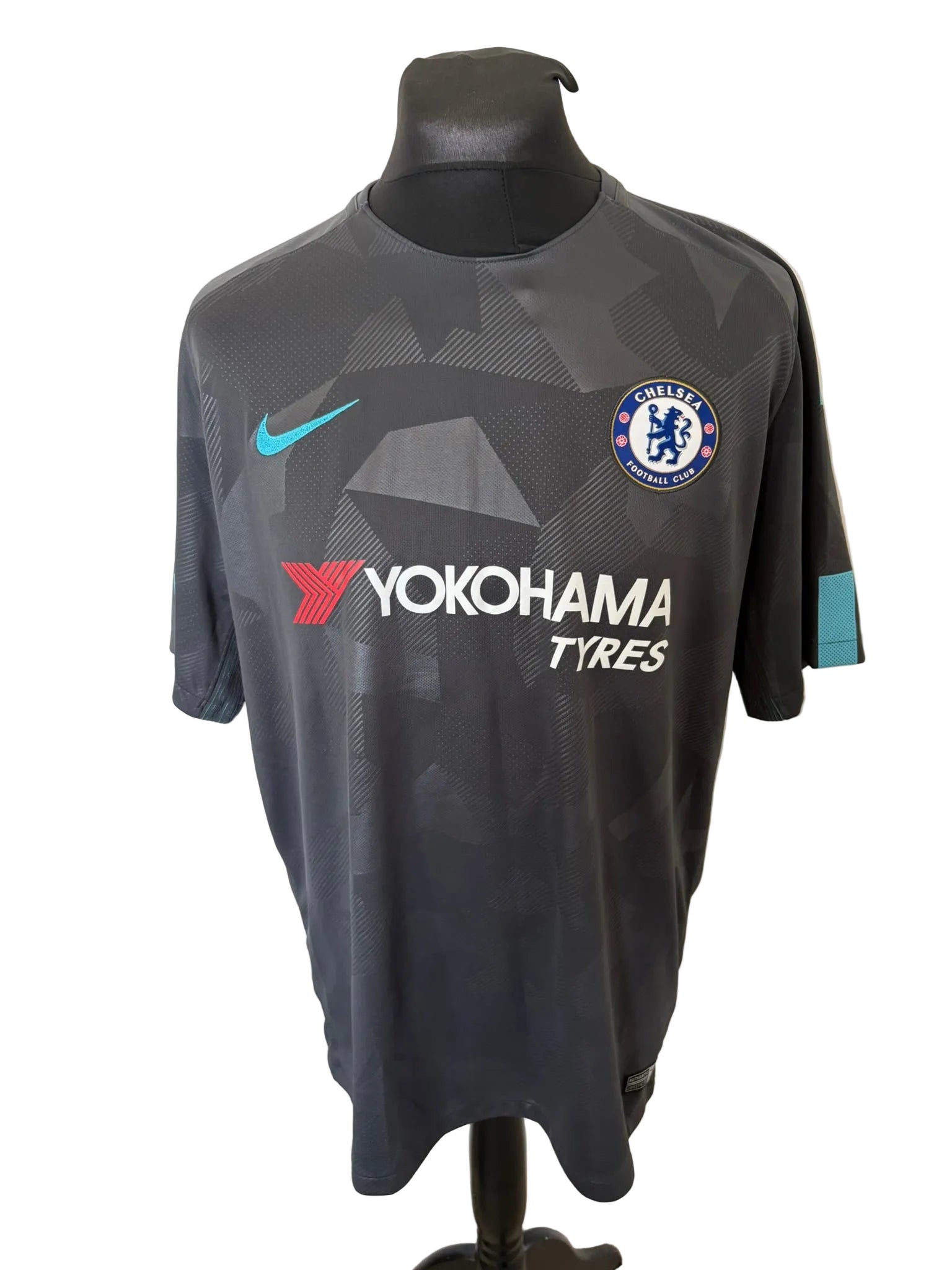 Chelsea 2017-18 third football shirt, grey, Extra Large, XL, Nike, Eden Hazard, front