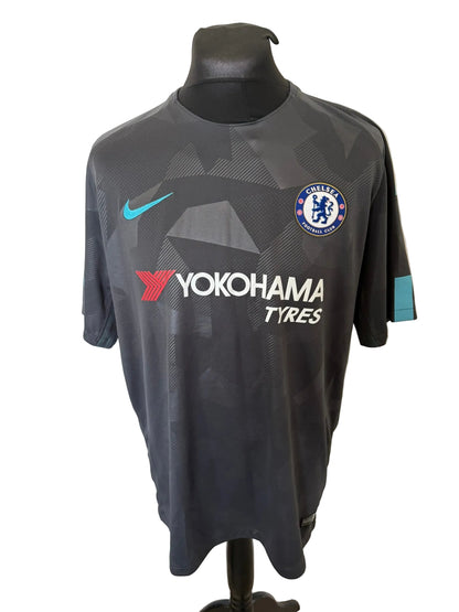 Chelsea 2017-18 third football shirt, grey, Extra Large, XL, Nike, Eden Hazard, front