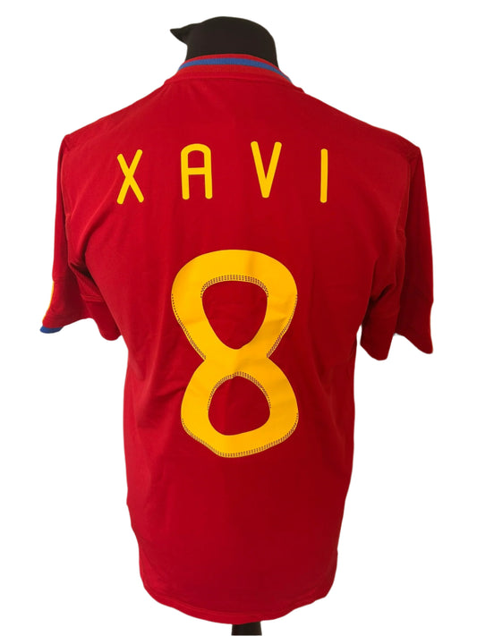 Spain Xavi 2009-10 Home Football Shirt Large Adidas