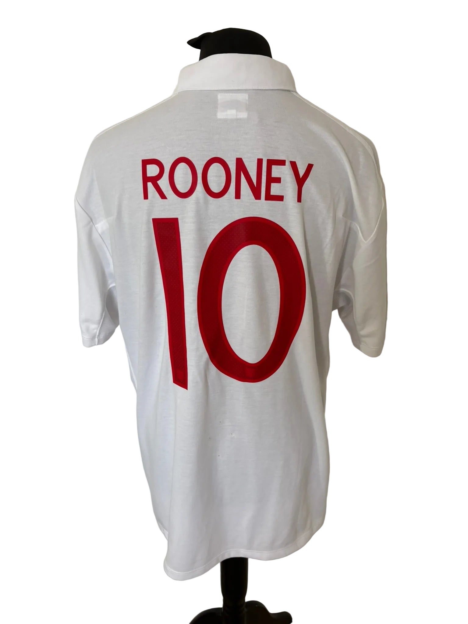 England 2009-10 home football shirt, white, XXL, 2XL, Umbro, Wayne Rooney, back