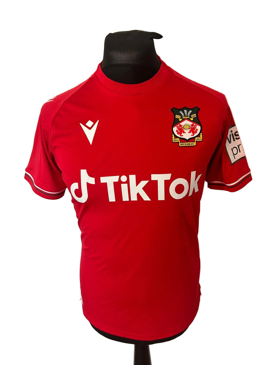 Wrexham 2022-23 home football shirt, red, small, Macron, front