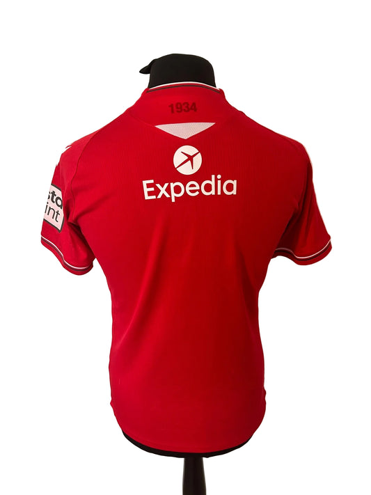 Wrexham 2022-23 home football shirt, red, small, Macron, back