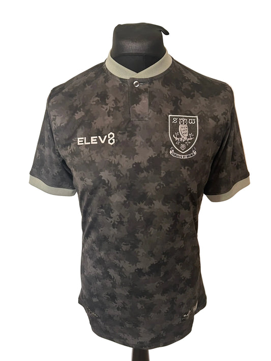 Sheffield Wednesday 2020-21 away football shirt, grey, small, Elev8, front