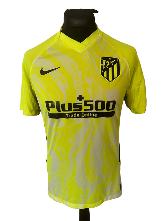 Atletico Madrid 2020-21 third football shirt, green, yellow, medium, Nike, front