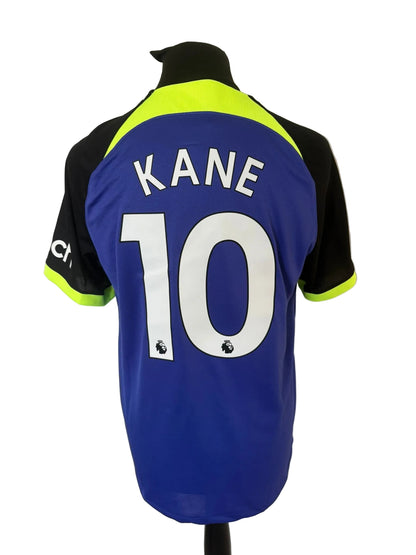 Tottenham Hotspur 2022-23 away football shirt, blue, Large, Nike, Harry Kane, back
