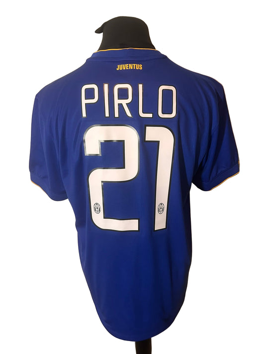 Juventus 2014-15 away football shirt, adidas, large, blue, Andrea Pirlo, back