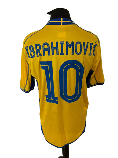 Sweden 2003-04 home football shirt, yellow, Large, Umbro, Zlatan Ibrahimovic, back