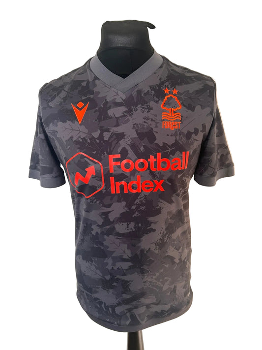 Nottingham Forest 2020-21 third football shirt, grey, small, Macron, front