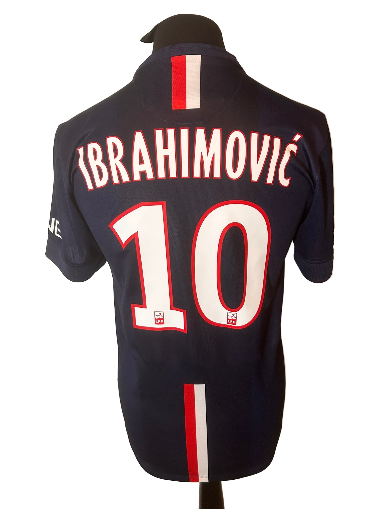 PSG, Paris Saint Germain 2014-15 home football shirt, Nike, small, navy, Zlatan Ibrahimovic, back