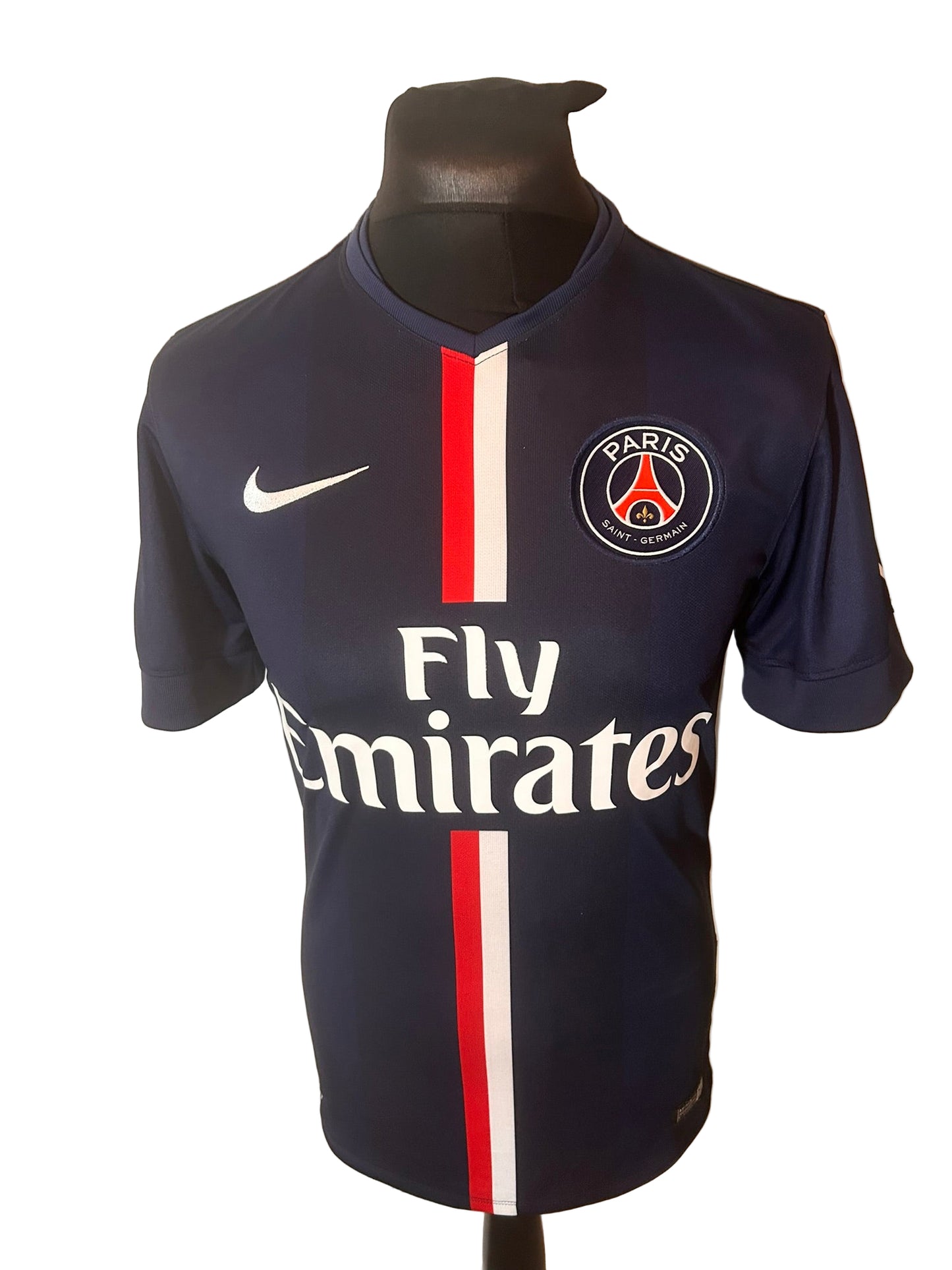 PSG, Paris Saint Germain 2014-15 home football shirt, Nike, small, navy, Zlatan Ibrahimovic, front