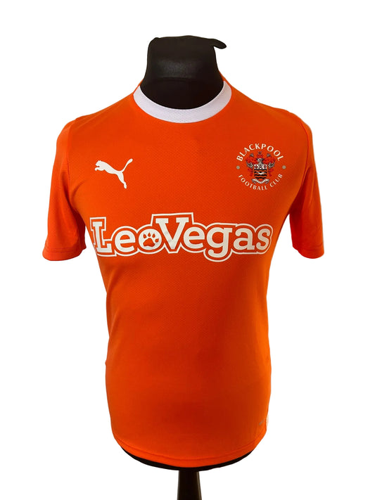 Blackpool 2023-24 home football shirt, orange, small, Puma, front