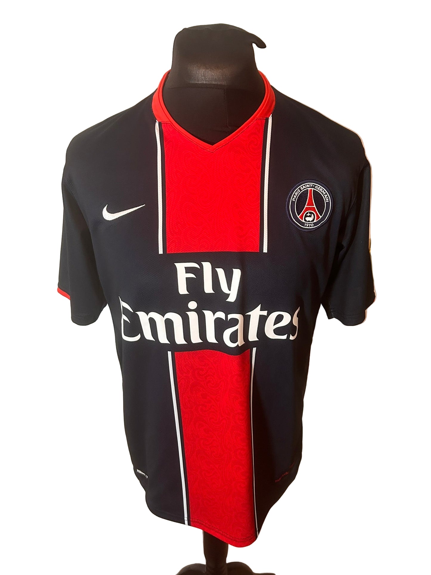 PSG, Paris Saint Germain 2007-08 home football shirt, Nike, medium, navy, Claude Makelele, front