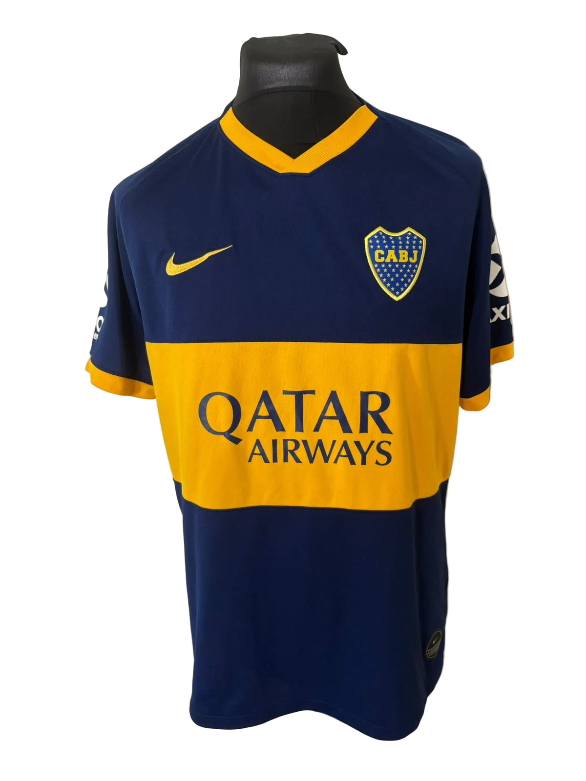Boca Juniors 2019-20 home football shirt, navy and yellow, Large, Nike, front