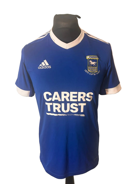 Ipswich Town 2020-21 home football shirt, blue, small, Adidas, front