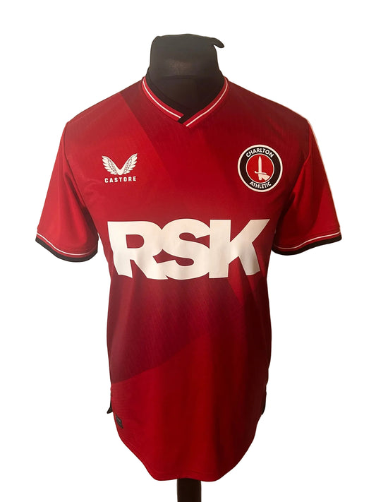 Charlton Athletic 2023-24 home football shirt, red, small, Castore, front