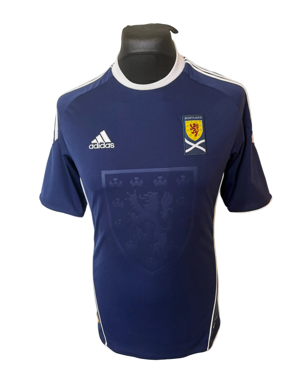 Scotland 2010-11 home football shirt, navy, small, Adidas, front