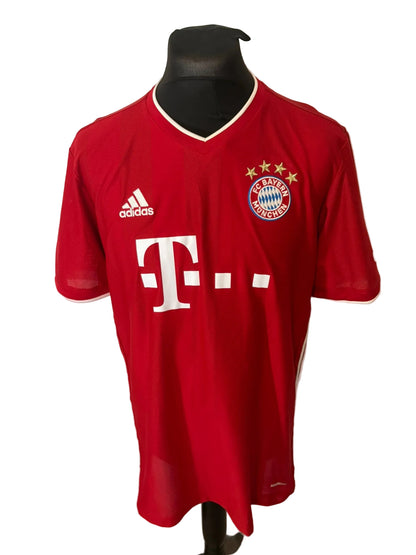Bayern Munich 2020-21 home football shirt, red, Extra Large, XL, Adidas, Robert Lewandowski, front