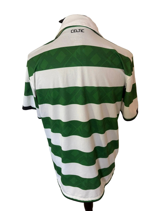 Celtic 2010-12 home football shirt, green and white, Large, Nike, back