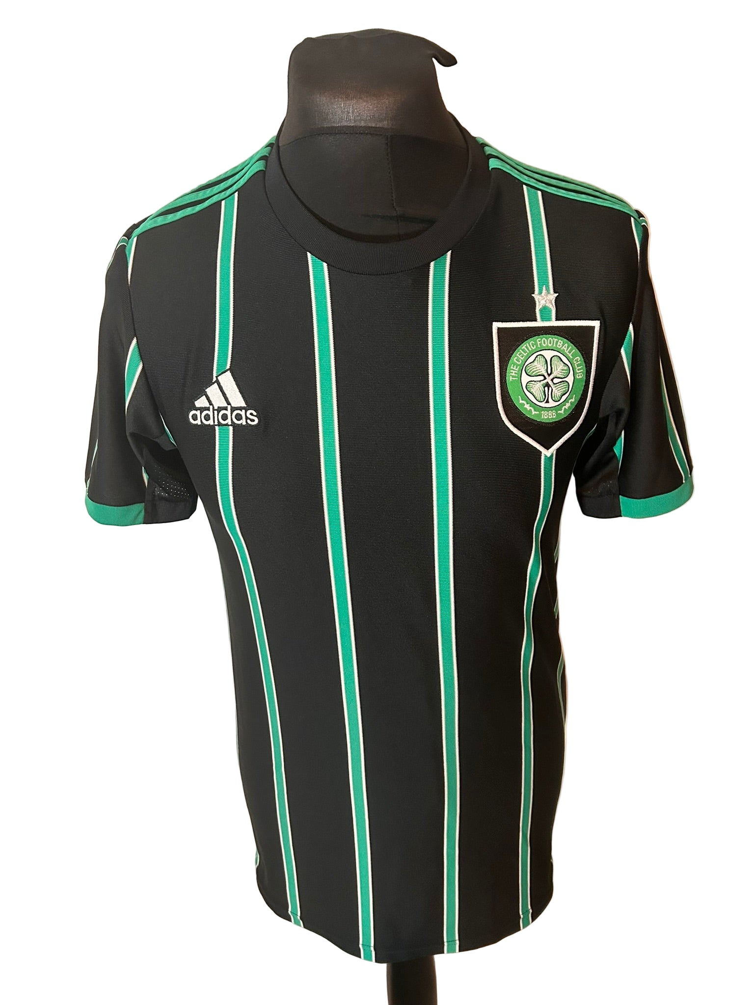 Celtic 2022-23 away football shirt, adidas, small, black, front