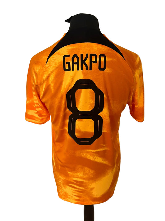 Netherlands 2022-23 home football shirt, orange, medium, Nike, Cody Gakpo, back