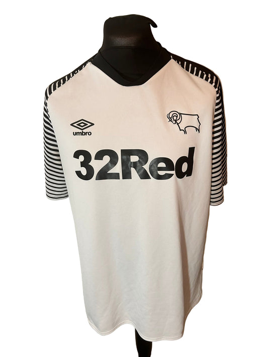 Derby County 2019-20 home football shirt, Umbro, XXL, white, front