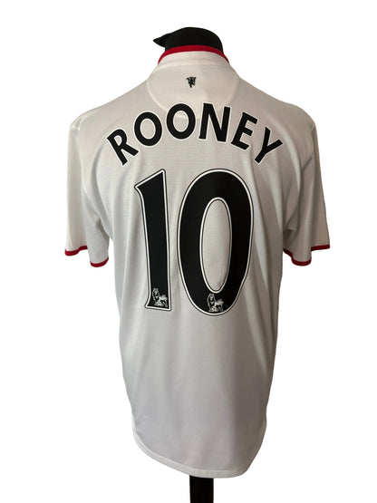 Manchester United 2012-14 away football shirt, white, Large, Nike, Wayne Rooney, back