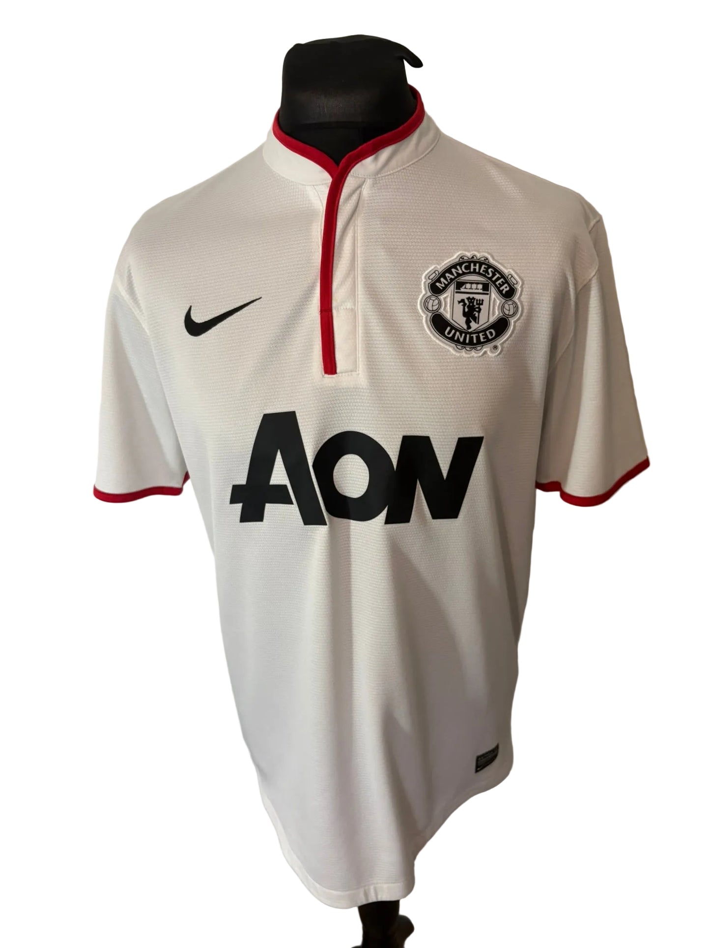 Manchester United 2012-14 away football shirt, white, Large, Nike, Wayne Rooney, front