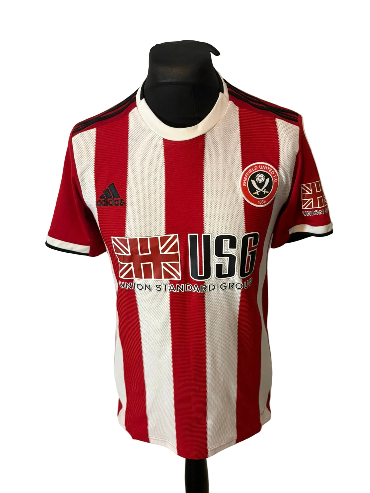 Sheffield United 2019-20 home football shirt, red and white, small, Adidas, front