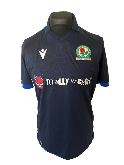 Blackburn Rovers 2022-23 away football shirt, navy, medium, Macron, front