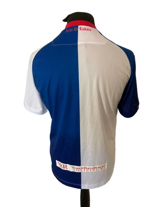 Blackburn Rovers 2022-23 home football shirt, blue and white, medium, Macron, back