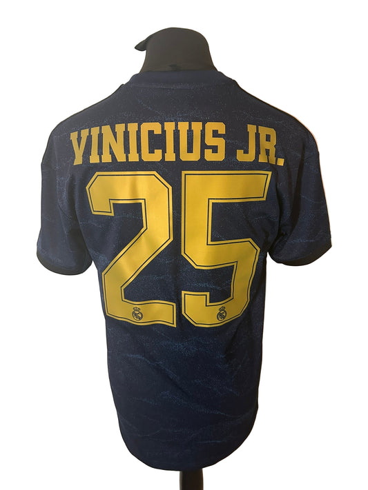 Real Madrid 2019-20 away football shirt, adidas, medium, navy, Vinicius Jr, back