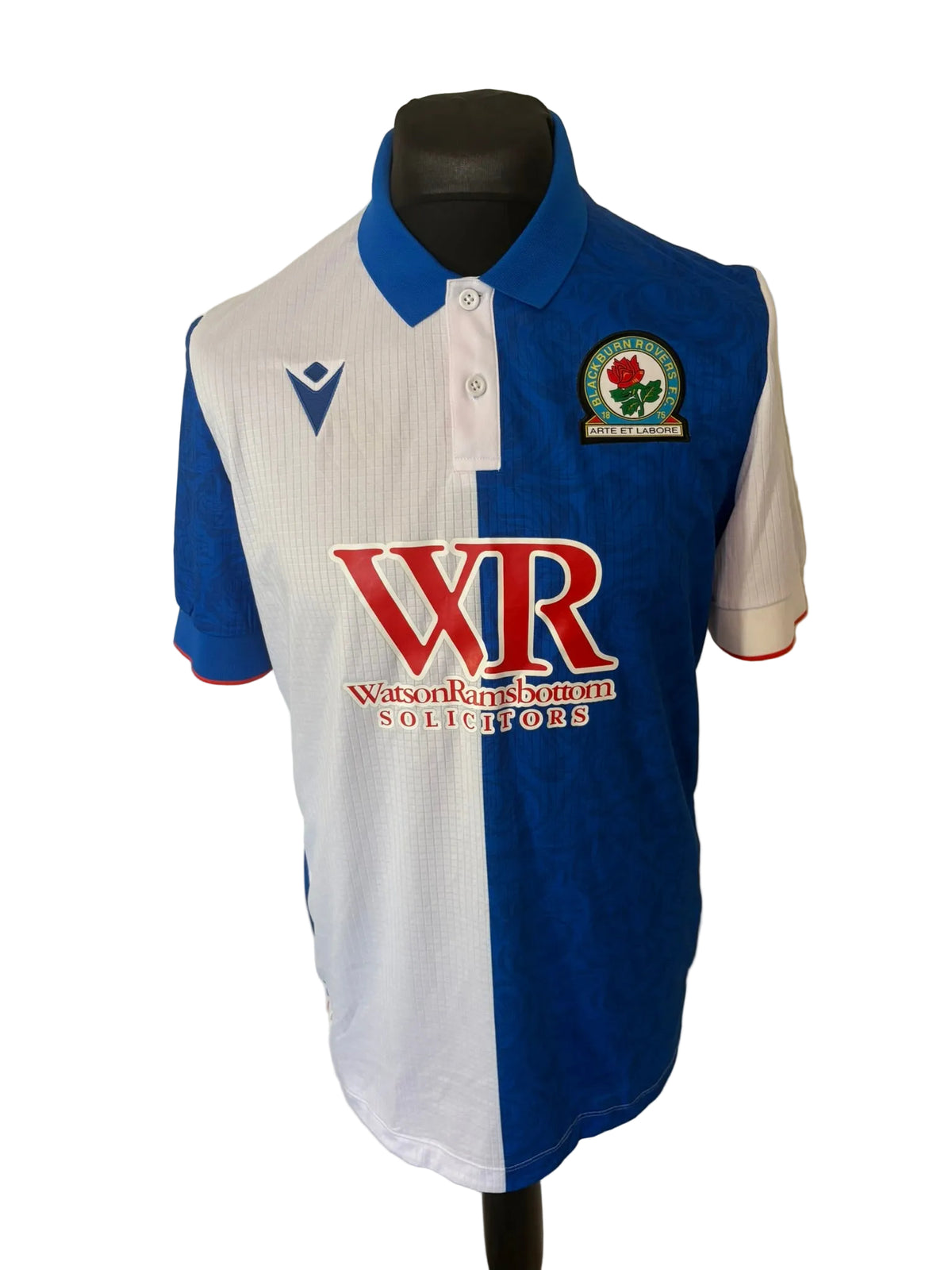 Blackburn Rovers 2024-25 home football shirt, blue and white, Large, Macron, front