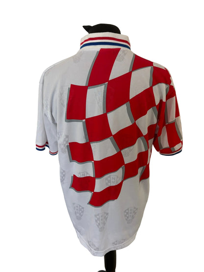 Croatia 1998-01 home football shirt, red and white, Large, Lotto, back