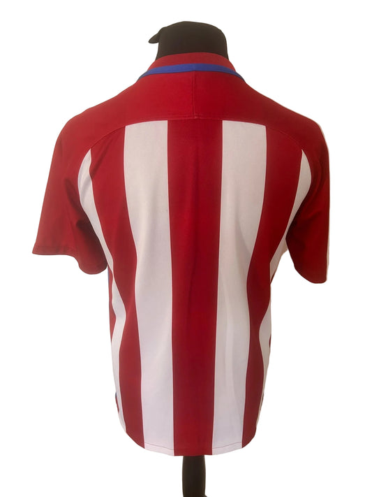 Atletico Madrid 2016-17 home football shirt, red and white, medium, Nike, back