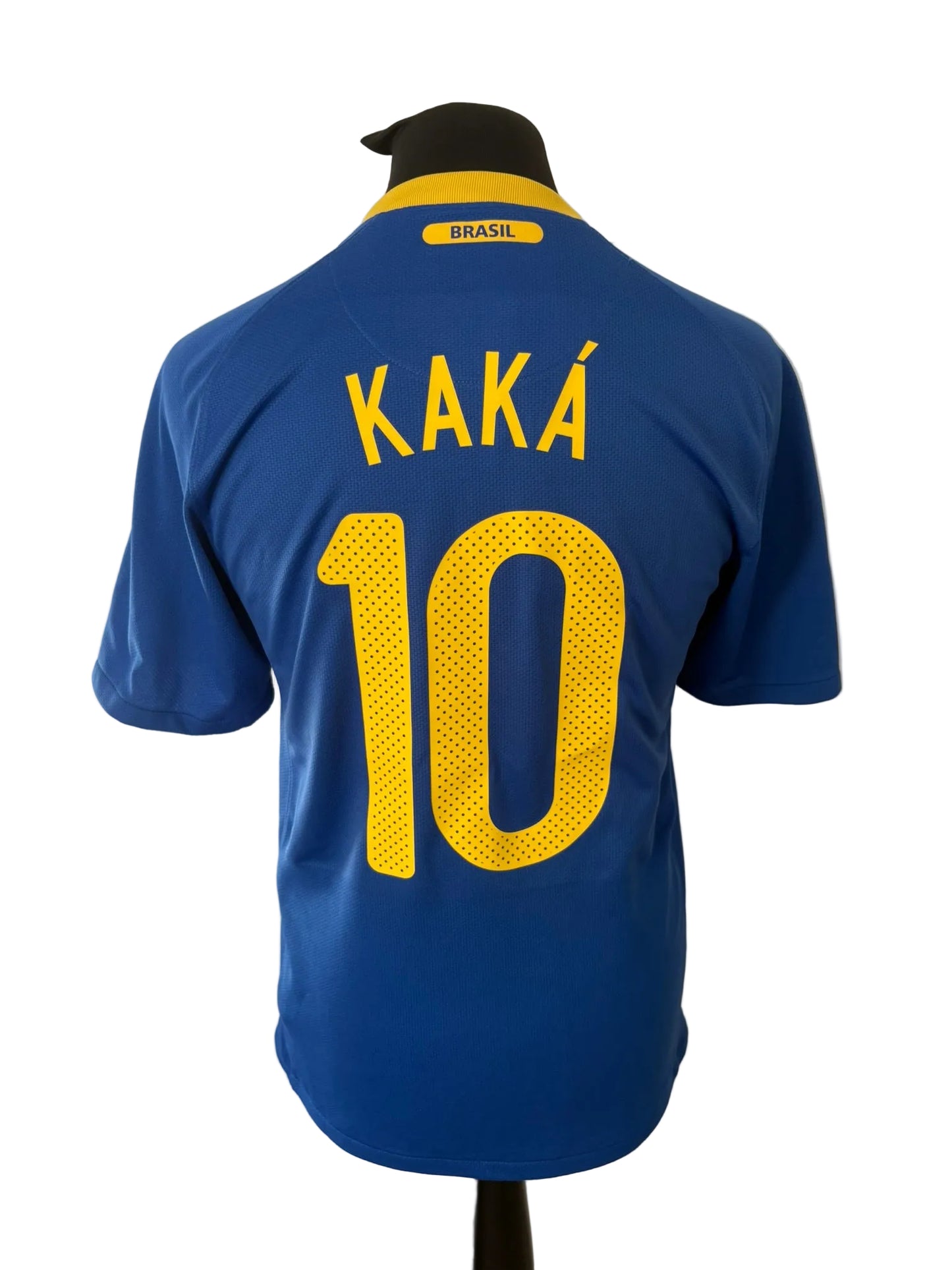 Brazil 2010-11 away football shirt, blue, small, Nike, Kaka, back