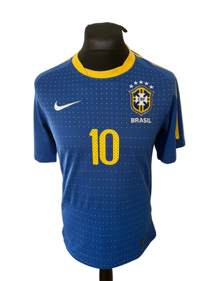 Brazil 2010-11 away football shirt, blue, small, Nike, Kaka, front