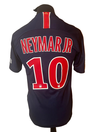 PSG, Paris Saint Germain 2018-19 home football shirt, Nike, small, navy, Neymar, back