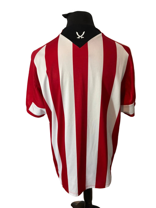 Sheffield United 2011-12 home football shirt, red and white, medium, Macron, back