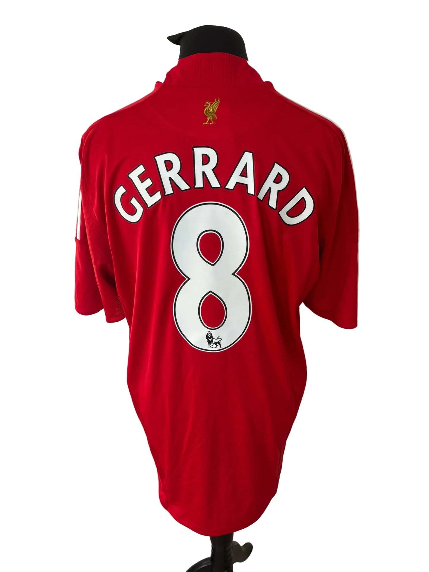 Liverpool 2008-10 home football shirt, red, Extra Large, XL, Adidas, Steven Gerrard, back
