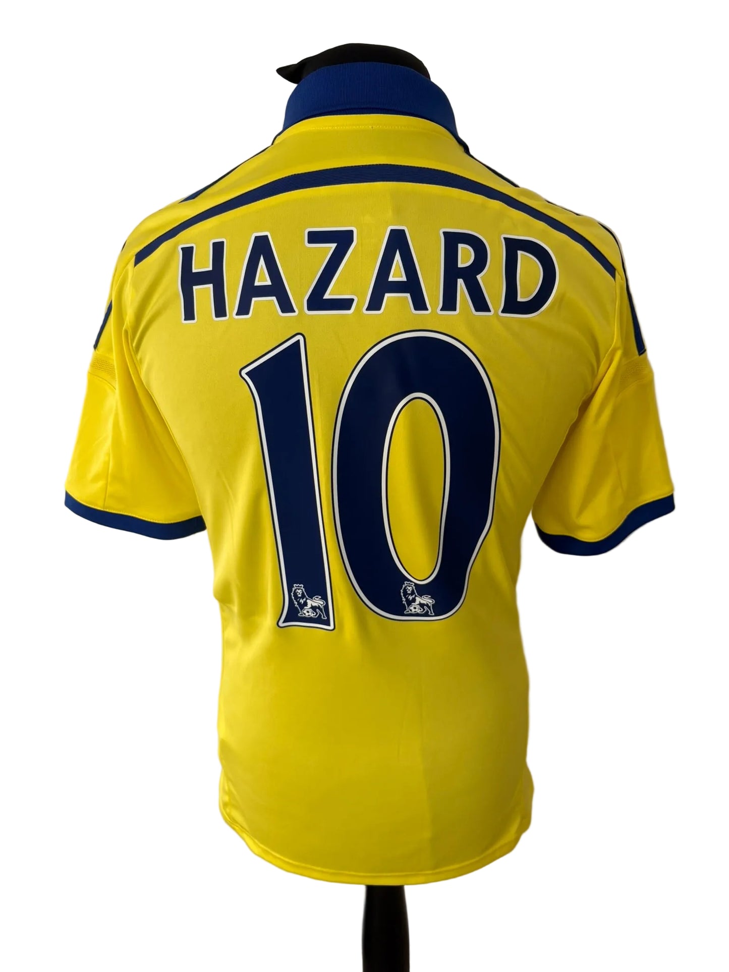 Chelsea 2014-15 away football shirt, yellow, small, Adidas, Eden Hazard, back