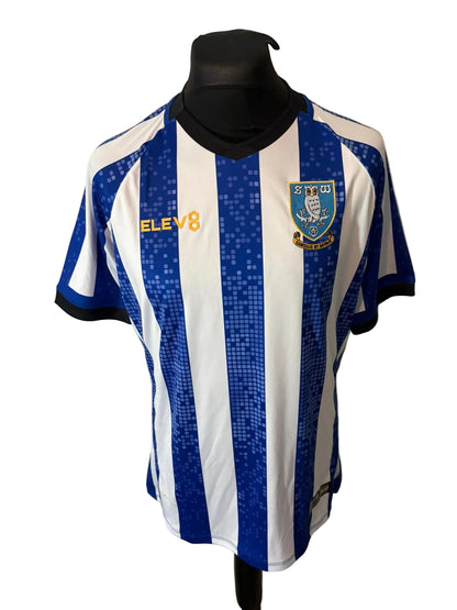 Sheffield Wednesday 2019-20 home football shirt, blue and white, medium, Elev8, front