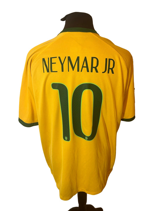 Brazil 2014-15 home football shirt, Nike, XXL, 2XL , yellow, Neymar, back